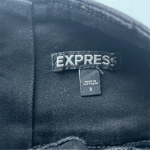 Express Tie Lace Up Stretch Pencil Knee Length Mini Skirt Black Small XS 2 - Picture 8 of 10